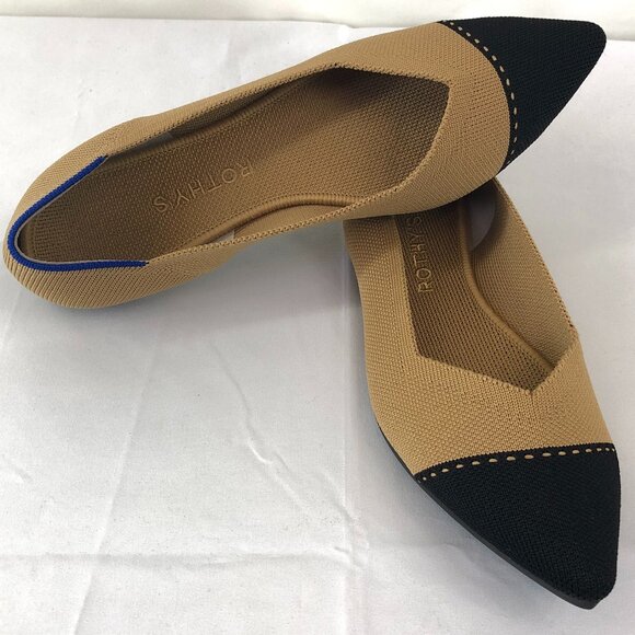 Rothy's Camel Captoe The Point Flats Shoes Size 8.5 - Picture 11 of 13